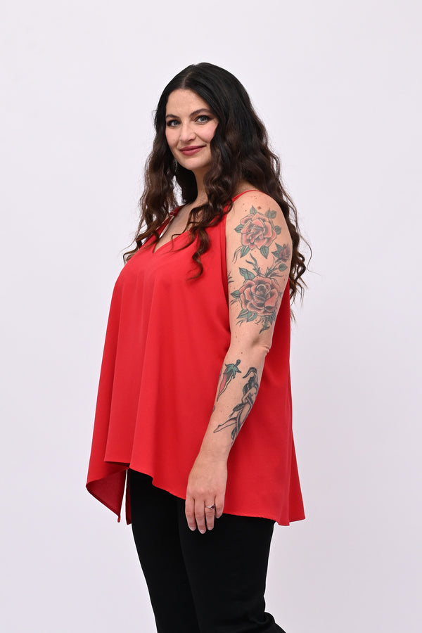 Top bretella basic - Rosso