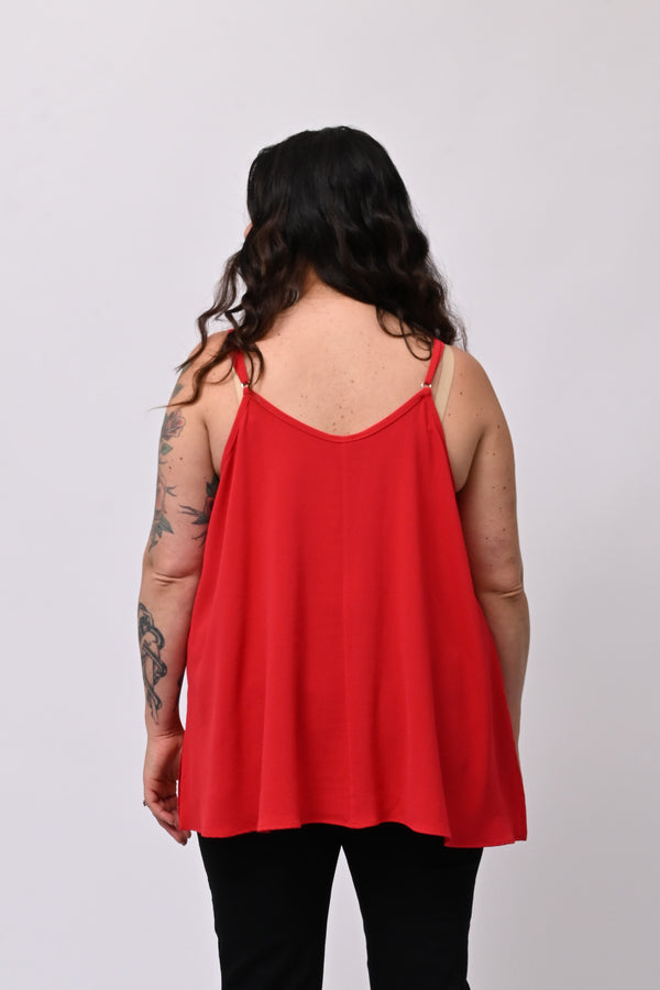 Top bretella basic - Rosso
