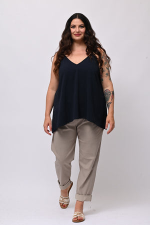 Top bretella basic - Blu