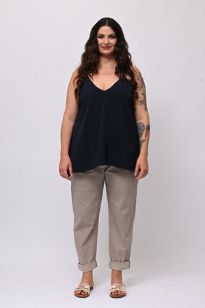 Top bretella basic - Blu