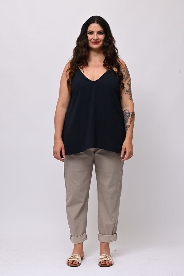 Top bretella basic - Blu