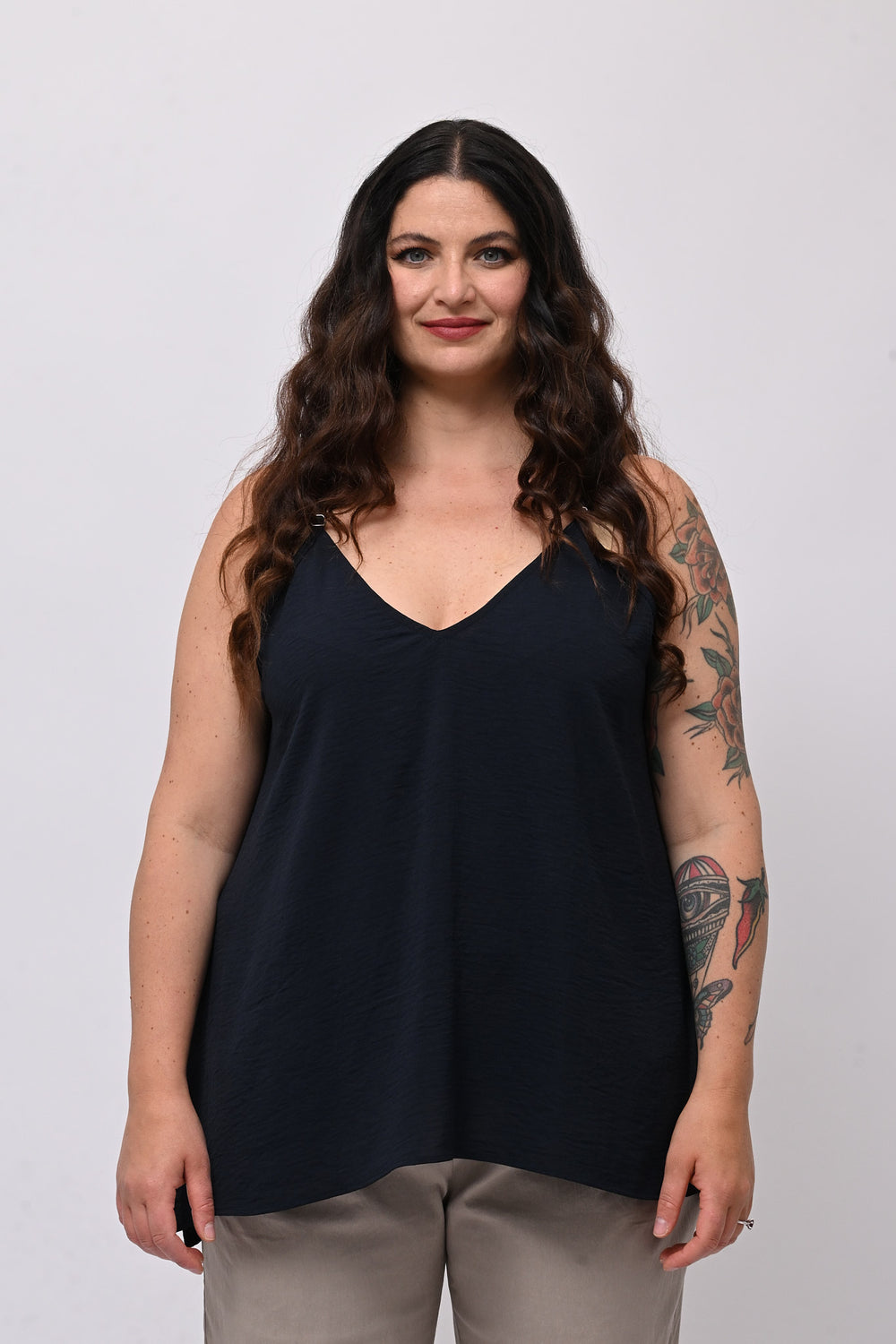 Top bretella basic - Blu