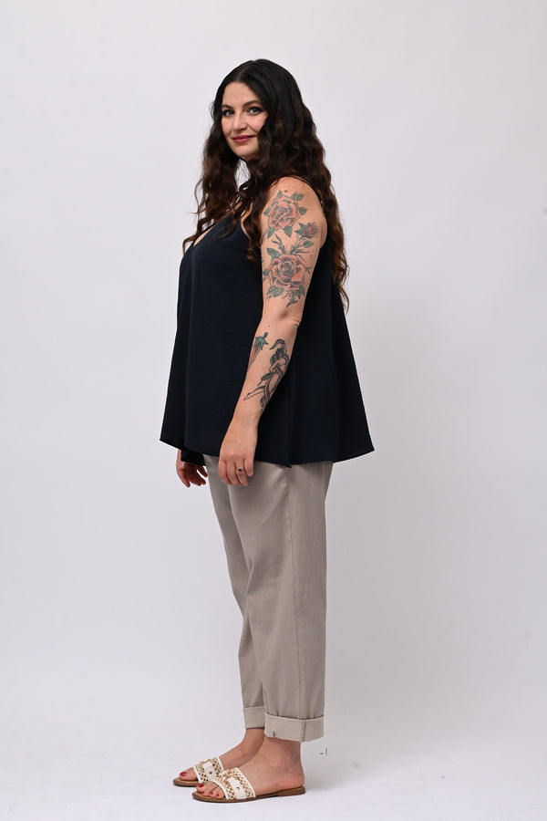 Top bretella basic - Blu