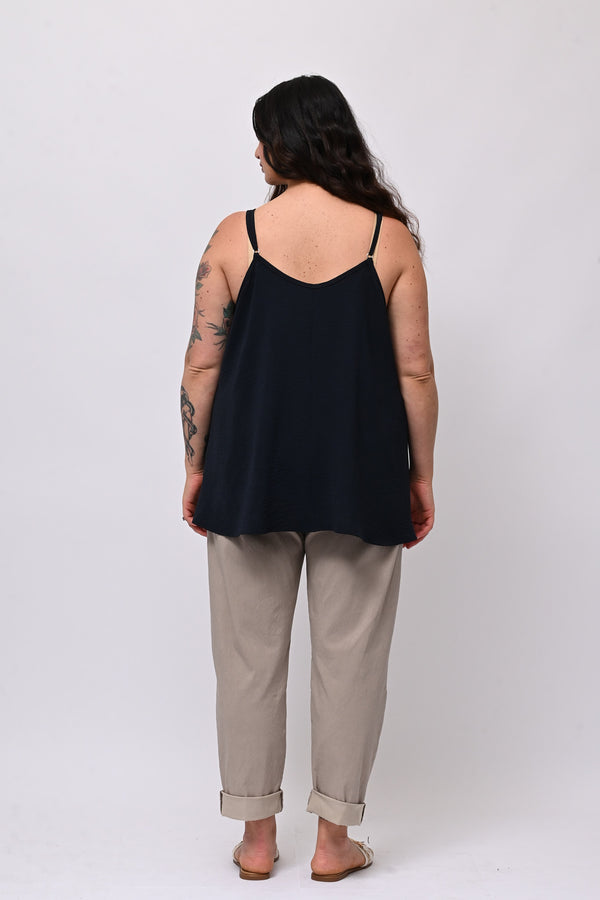 Top bretella basic - Blu