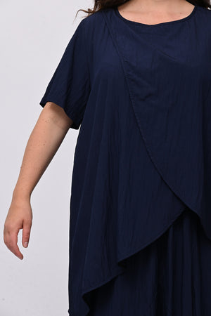 Completo viscosa incrocio - Blu