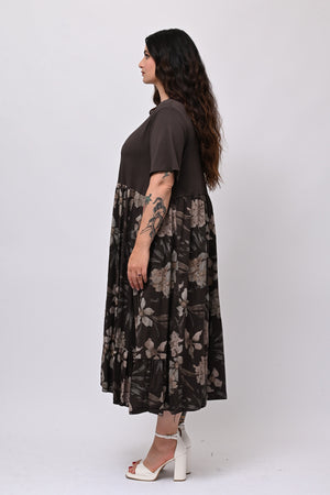 Abito cotone fiori - Moro