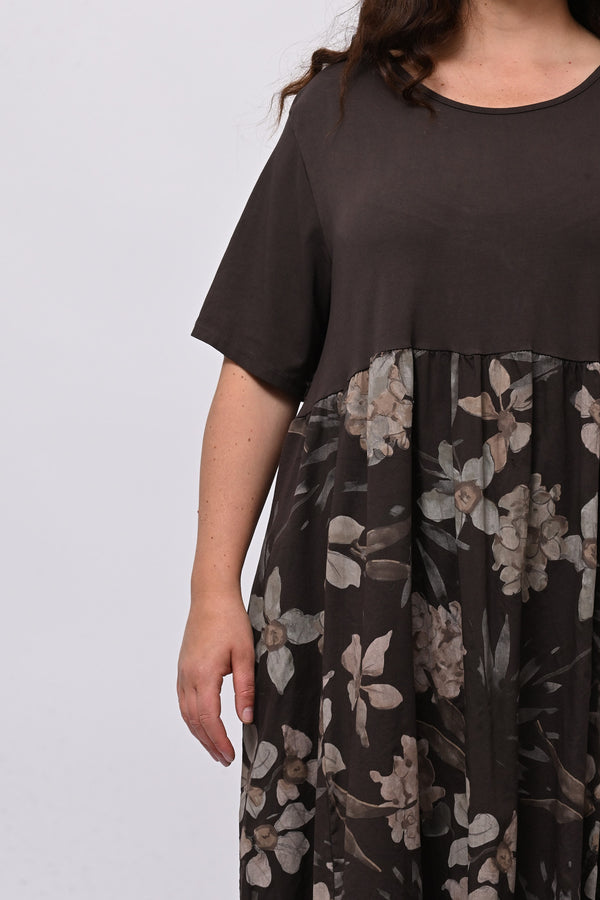 Abito cotone fiori - Moro