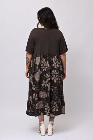 Abito cotone fiori - Moro