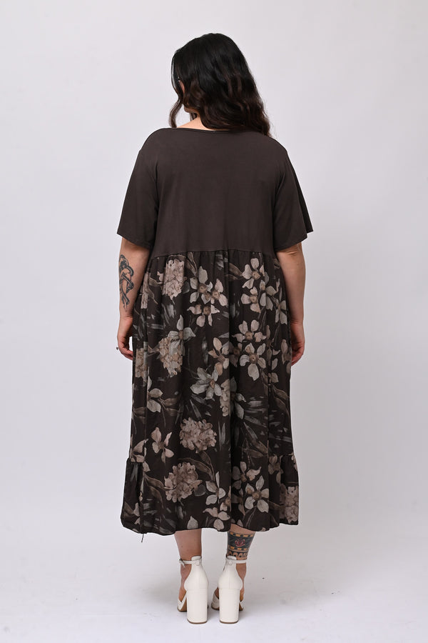 Abito cotone fiori - Moro