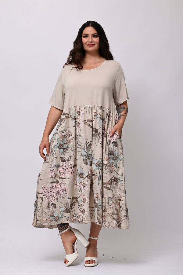 Abito cotone fiori - Burro