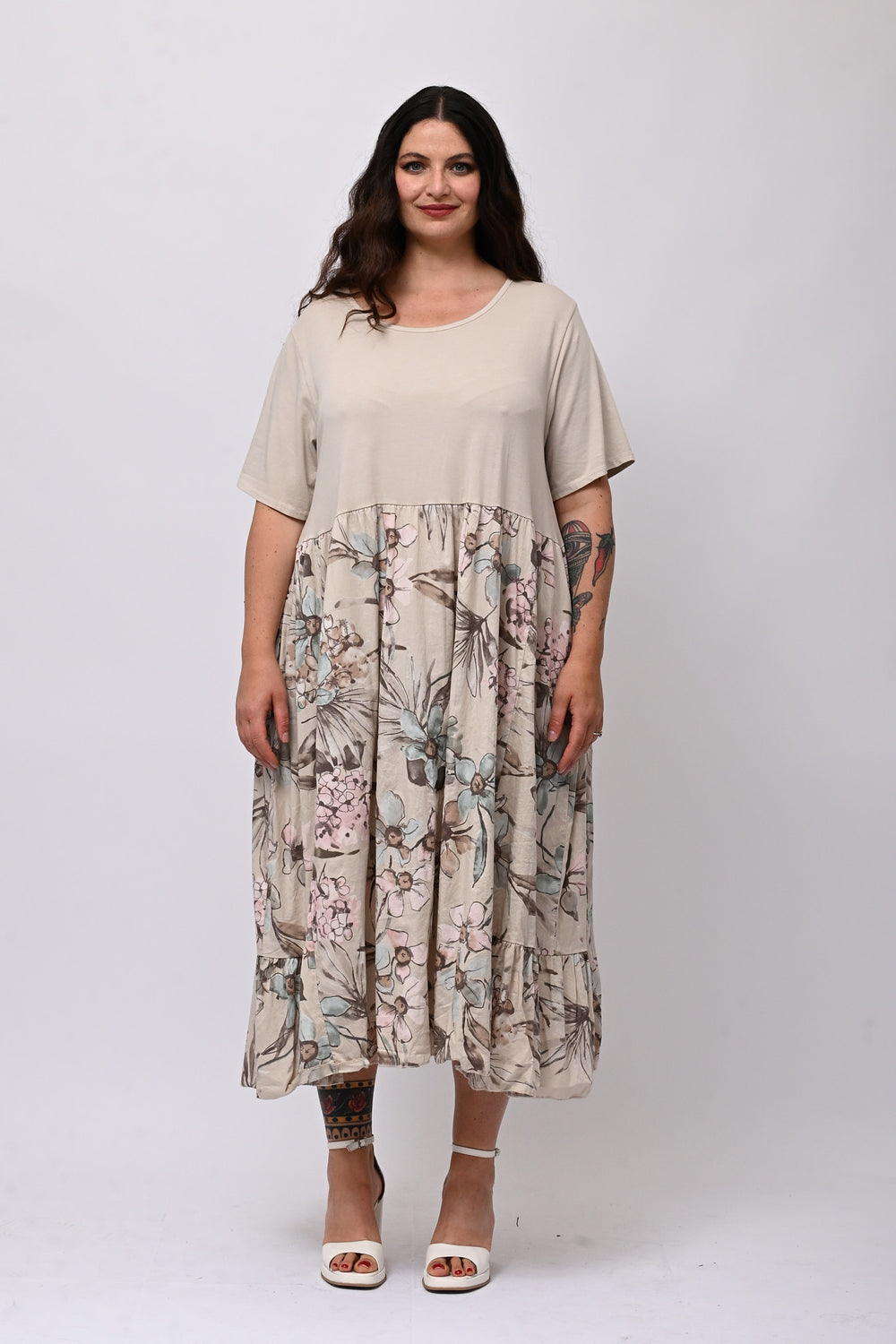 Abito cotone fiori - Burro