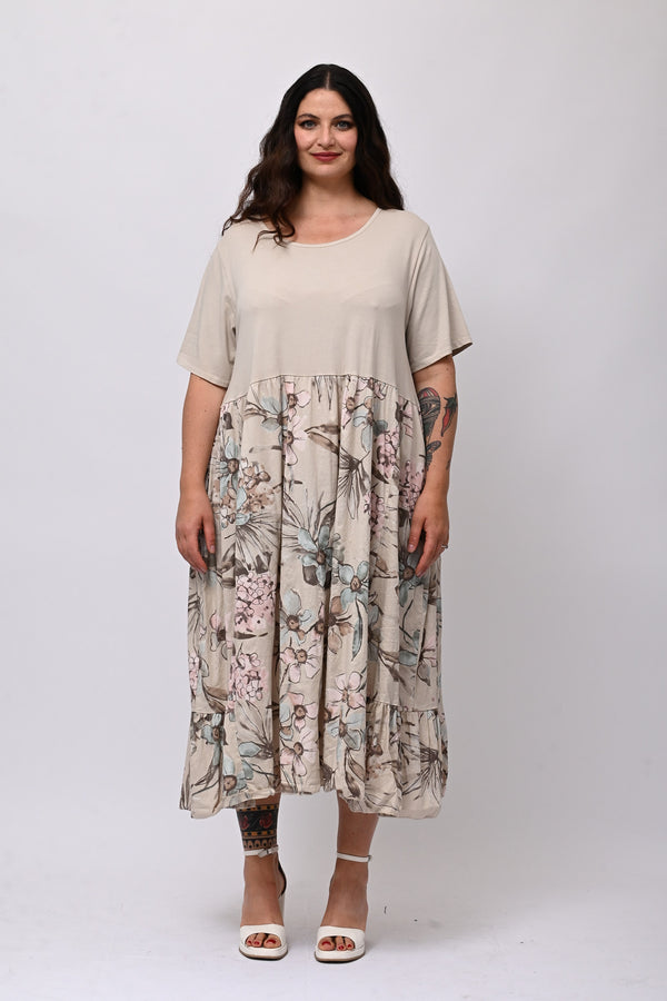 Abito cotone fiori - Burro