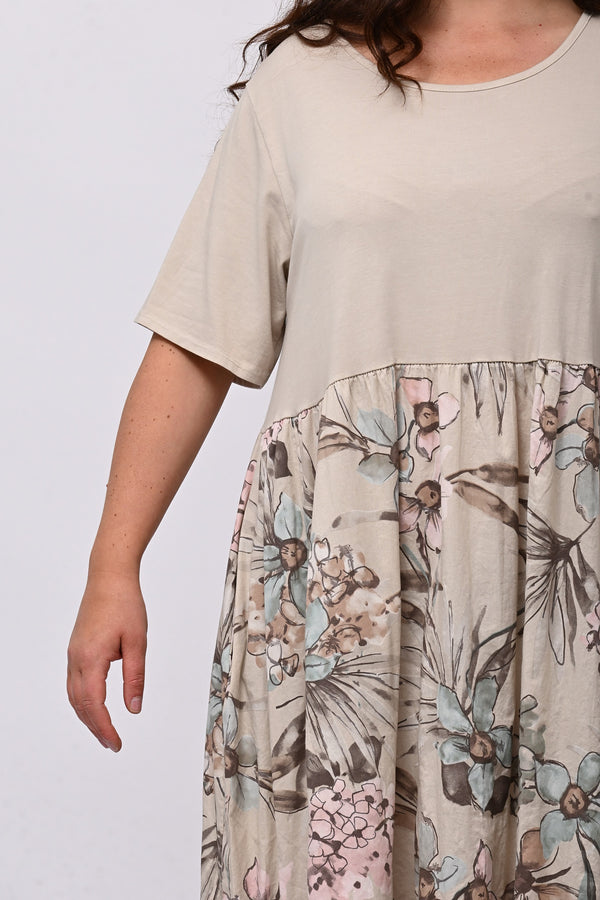 Abito cotone fiori - Burro