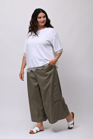 Maglia bordo pizzo - Bianco