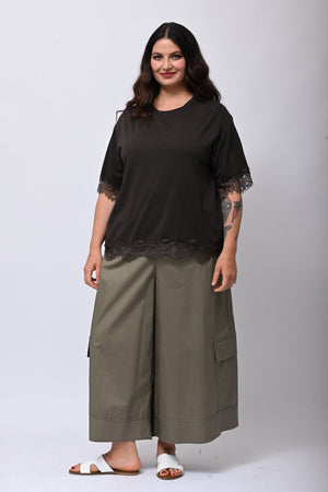 Maglia bordo pizzo - Moro