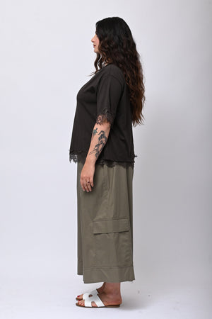Maglia bordo pizzo - Moro