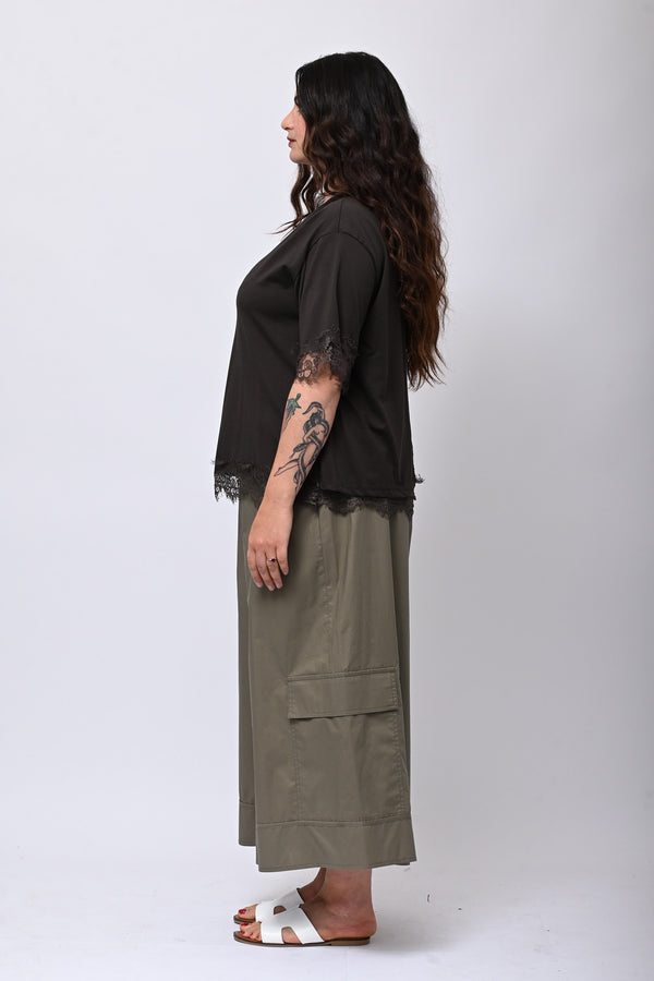 Maglia bordo pizzo - Moro