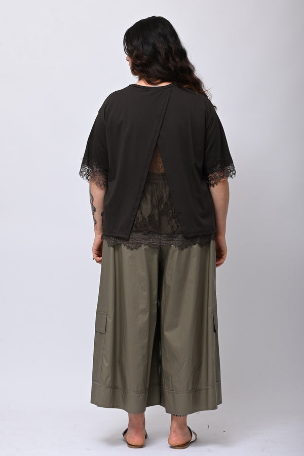 Maglia bordo pizzo - Moro