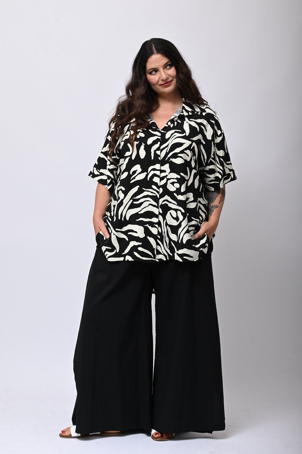 Pantalone maxi spacchi - Nero