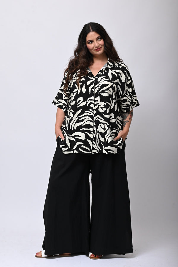 Pantalone maxi spacchi - Nero
