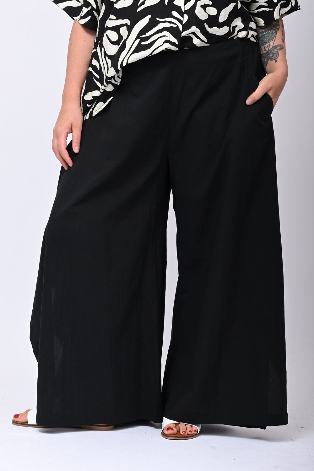 Pantalone maxi spacchi - Nero