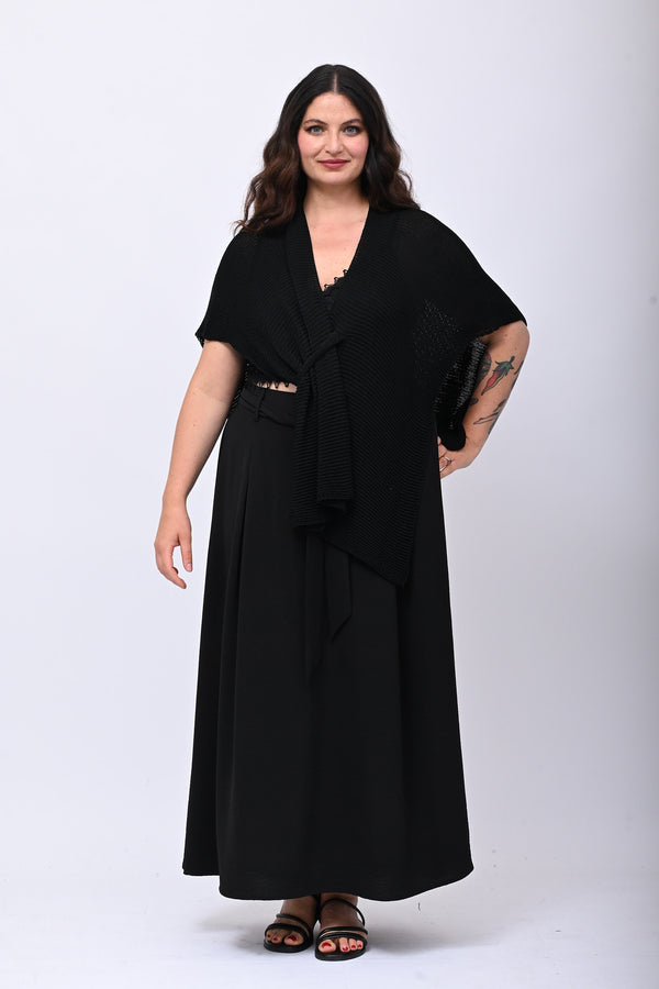 Stola filo incrocio - Nero