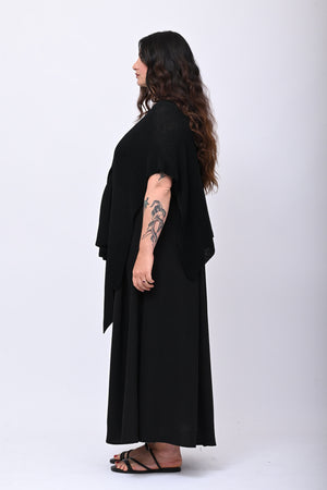 Stola filo incrocio - Nero