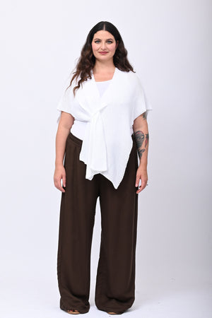 Pantalone fluido laccio - Moro