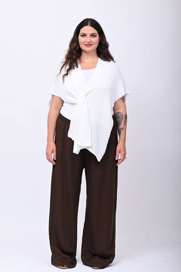 Pantalone fluido laccio - Moro