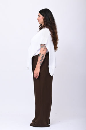 Pantalone fluido laccio - Moro
