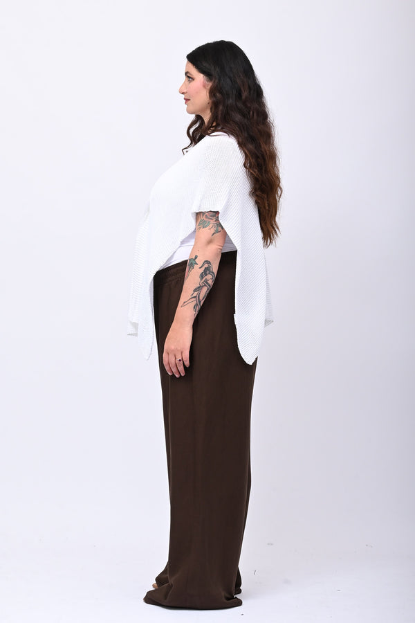 Pantalone fluido laccio - Moro