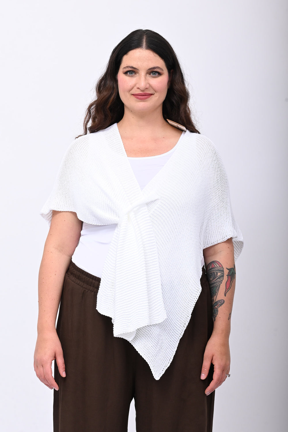 Stola filo incrocio - Bianco
