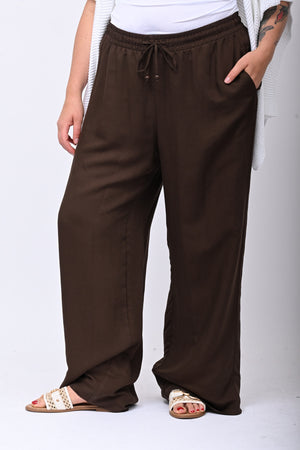Pantalone fluido laccio - Moro