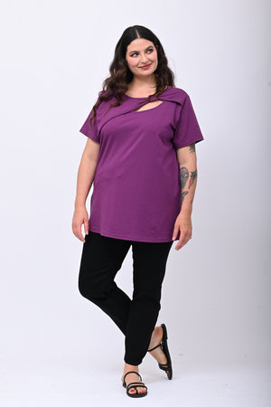 Maglia scollo fiocco - Uva