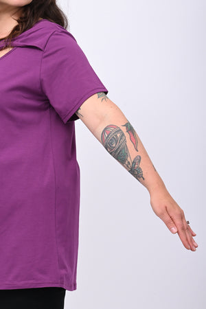 Maglia scollo fiocco - Uva