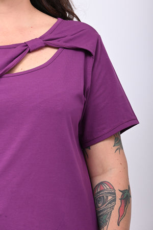 Maglia scollo fiocco - Uva