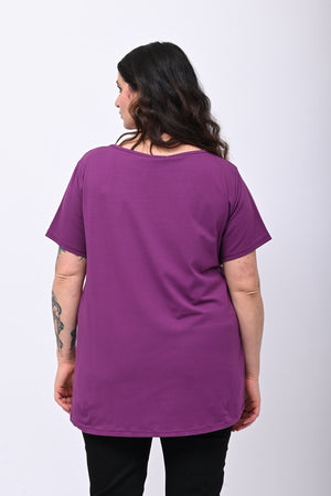 Maglia scollo fiocco - Uva