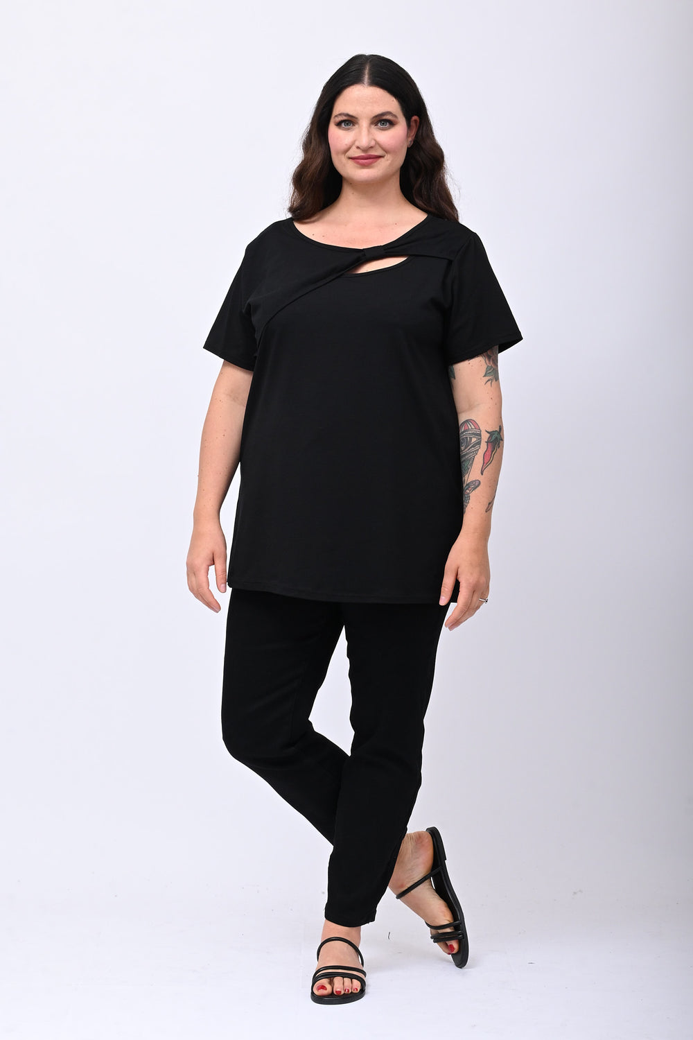 Maglia scollo fiocco - Nero
