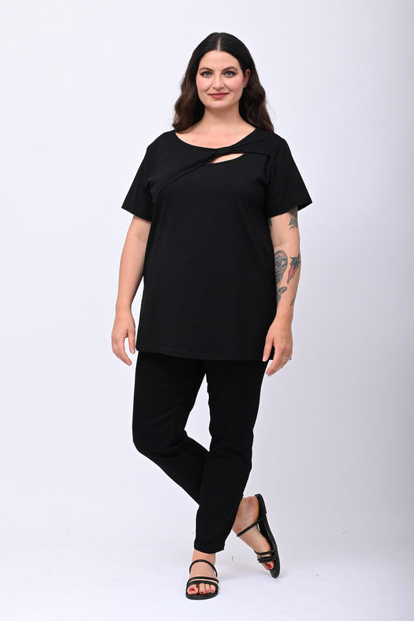 Maglia scollo fiocco - Nero