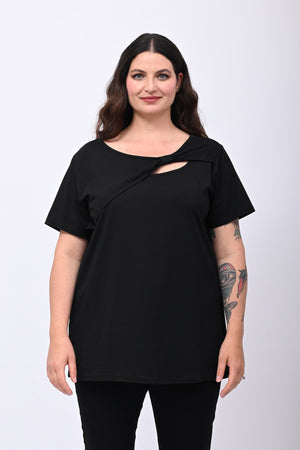 Maglia scollo fiocco - Nero