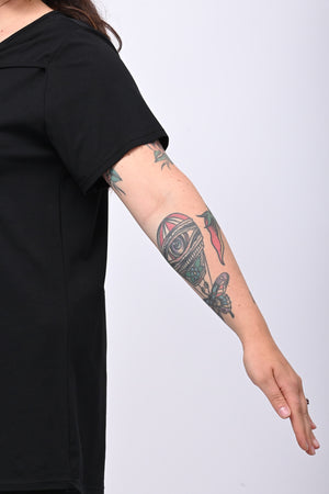 Maglia scollo fiocco - Nero