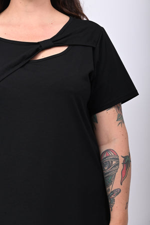 Maglia scollo fiocco - Nero