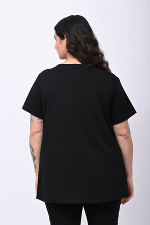 Maglia scollo fiocco - Nero