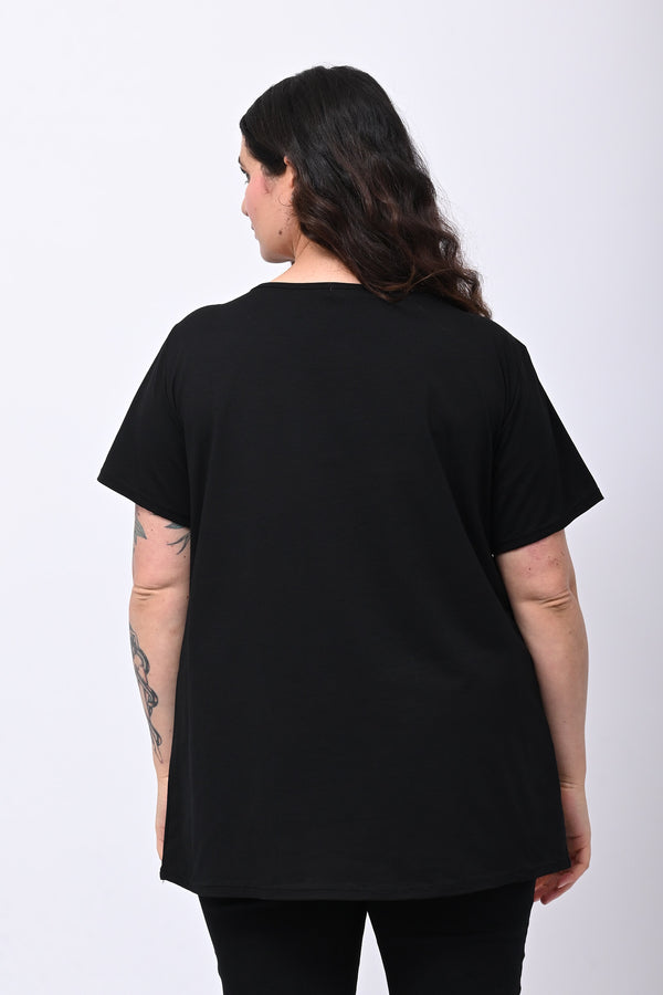 Maglia scollo fiocco - Nero