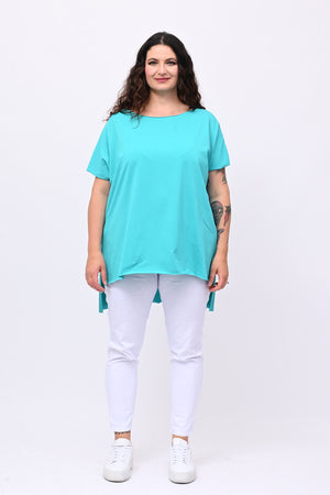 T-shirt over cuciture orlo vivo - Smeraldo