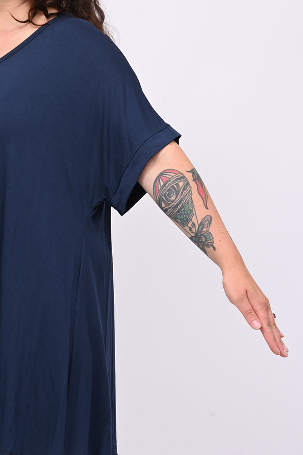 Maglia basica svasata - Blu