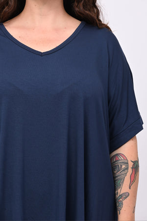 Maglia basica svasata - Blu