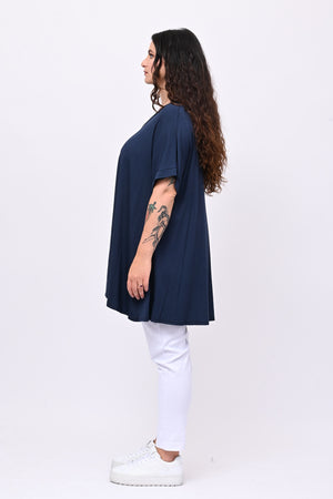 Maglia basica svasata - Blu
