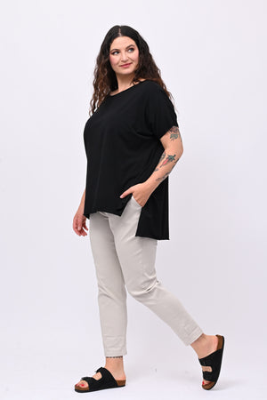 T-shirt over cuciture orlo vivo - Nero