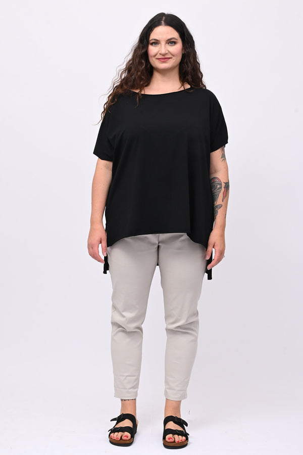 T-shirt over cuciture orlo vivo - Nero